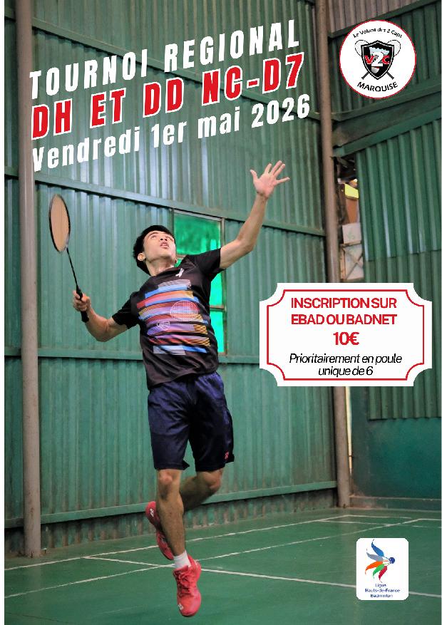 Tournoi régional DH DD Le Volant des 2 Caps
